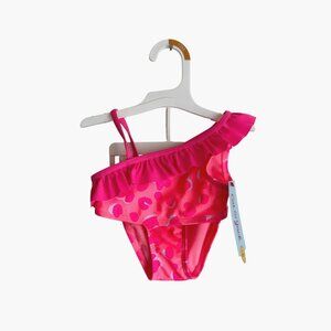 NEW Cat & Jack Toddler Girls' 2 Piece Pink Leopard Swimsuit - Size 12M